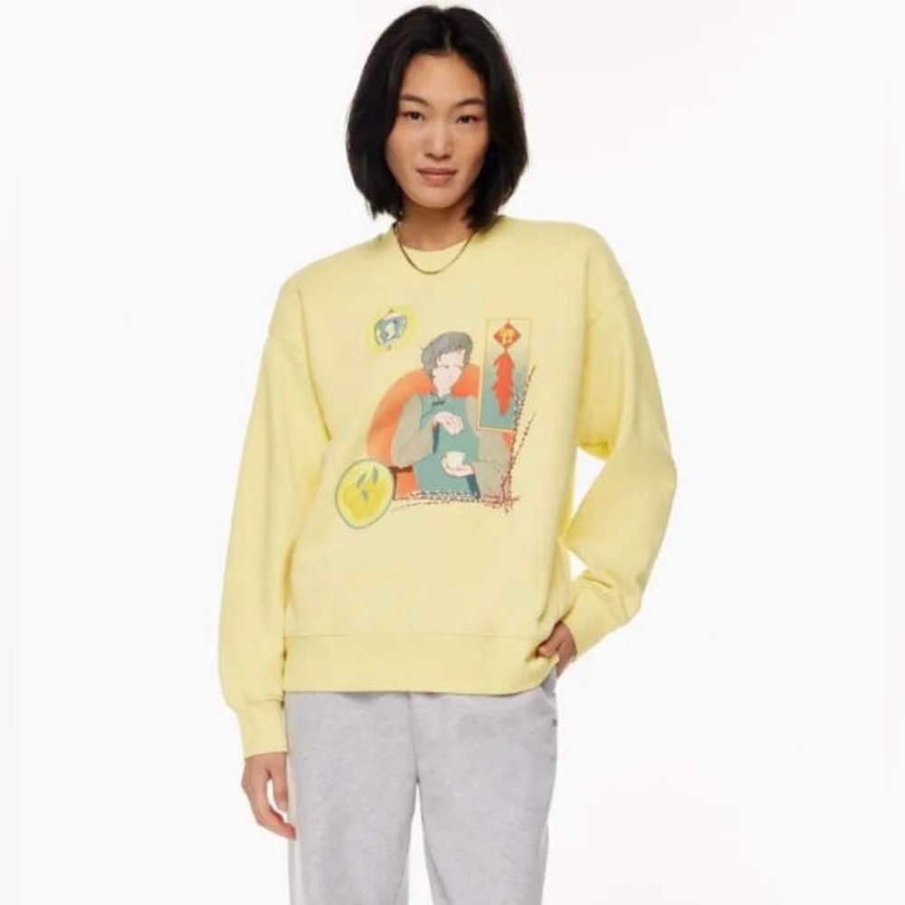 Aritzia TNA Lunar New Year collection cozy fleece sweatshirt size XS